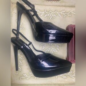 Elegant Black Patent Leather Stiletto Heels
